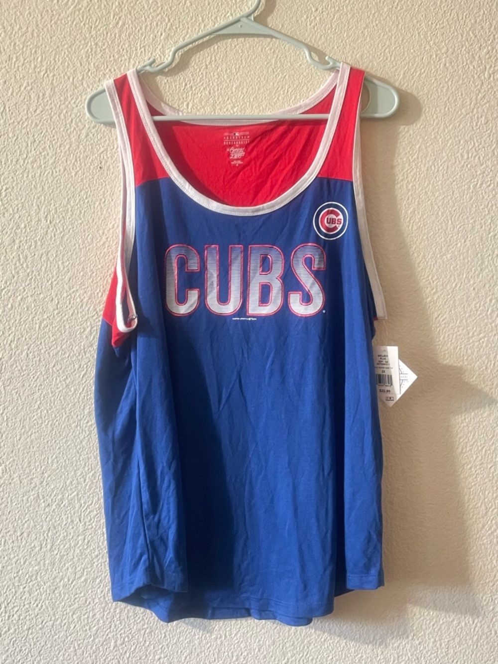 Genuine Merchandise Womens Chicago Cubs Blue and Red Tank Top